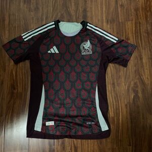 Adidas Mexico Patterned Soccer Jersey - Red and Green